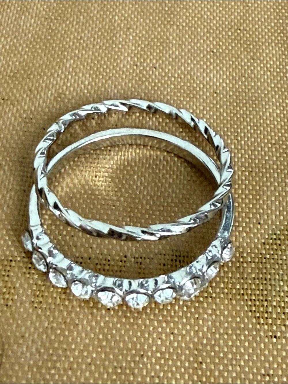 Silver Crystal Stackable Ring Set - Women's Silver Rings